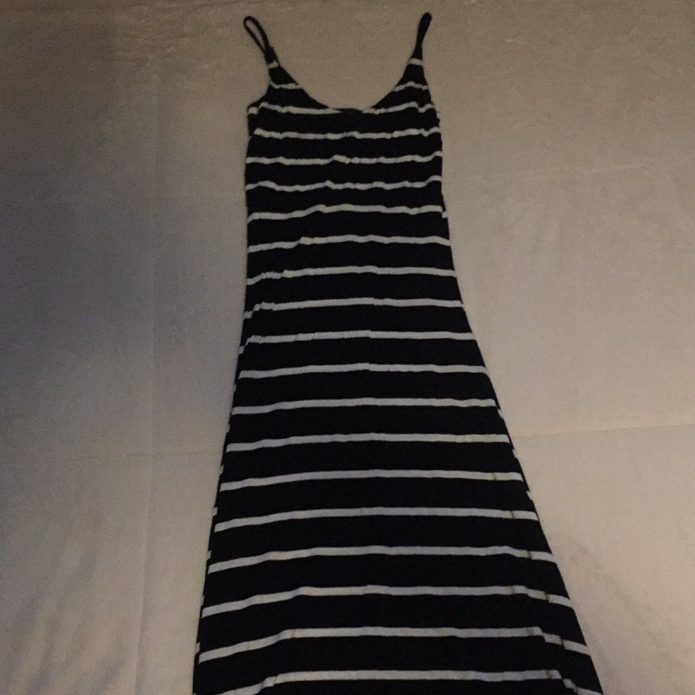 Black and White Striped Maxi Dress